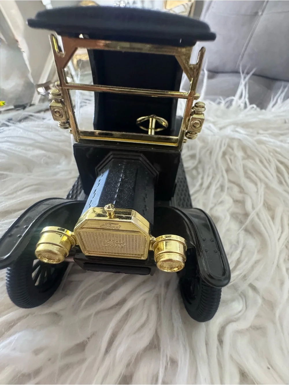 Black Leather Men's Belt with Gold Accent